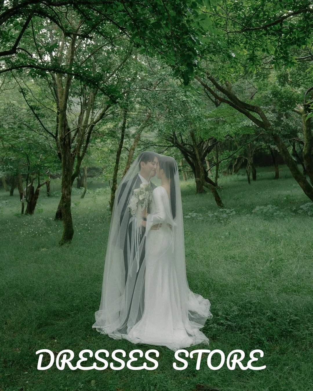 MD 2025 New O-Neck Korea A-Line Simple Wedding Dresses 웨딩드레스 Backless Long Sleeve  Customized Pretty 웨딩드레스 Bride Gowns Plus Size