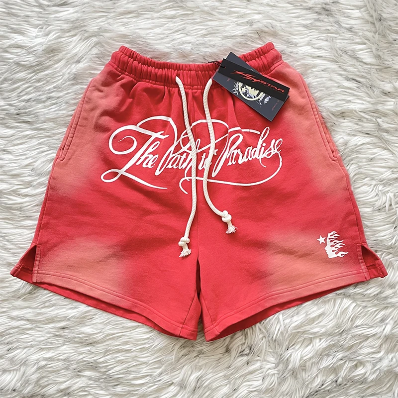 Hellstar Studios Men's Casual Sports Shorts Summer Washed Loose Fit Youthful Energy Style Daily Wear Casual Pants