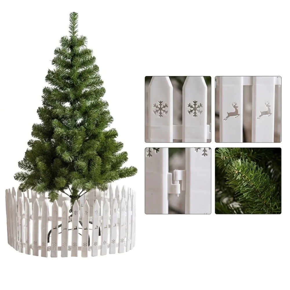Plastic For Lawn Border Fence 40 pcs for Christmas Tree Area White 11x30cm Garden Yard Holiday Decor Snap Together