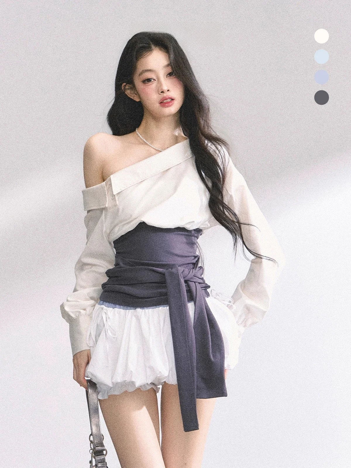 

Женская асимметричная футболка AOMALM Spicy Girl с длинным рукавом, летний дизайн, корейская модель, из полиэстера