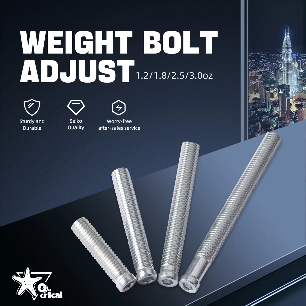 

Crical Weight Bolt Adjust 1.2/1.8/2.5/3.0OZ 4 Pieces Set of Weight Bolt Adjustable Billiard Accessories