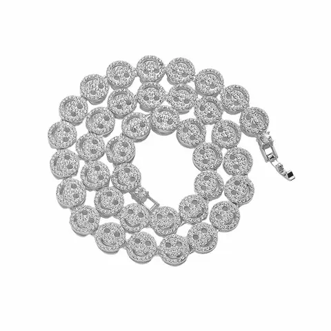 पुरुषों के लिए हिप हॉप गोल स्माइली टेनिस चेन नेकलेस हिपहॉप आइस्ड आउट ब्लिंग 12 मिमी क्रिस्टल ब्रेसलेट नेकलेस सूट फैशन आकर्षण आभूषण 12 best sales हार स्माइली - №11