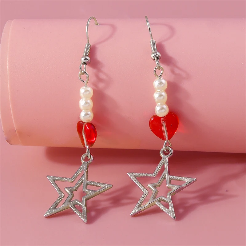Aihua Koreanische Rote Quasten-Kristallherz-Ohrringe für Frauen Romantische Geschenke für Freundinnen Braut Hochzeit Party Schmuck – Detail 13