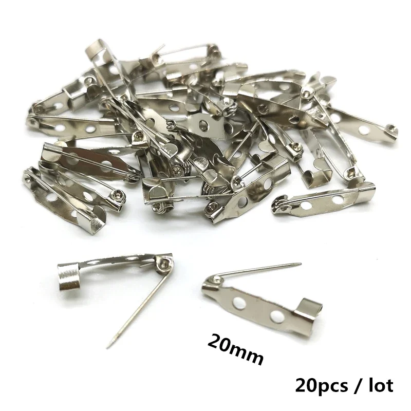 New White K Plated Iron Brooch Base Back Bar Badge Holder Safe Lock  Pins DIY Jewelry Findings  Accessories #PJ83