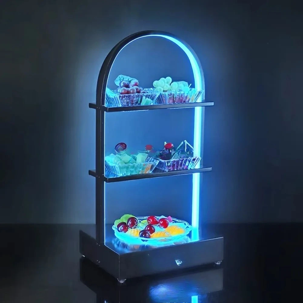 Custom Accesorios Bar Nightclub Party Hotel Restaurant Luminous Fruit Plate LED Snack Service Tray