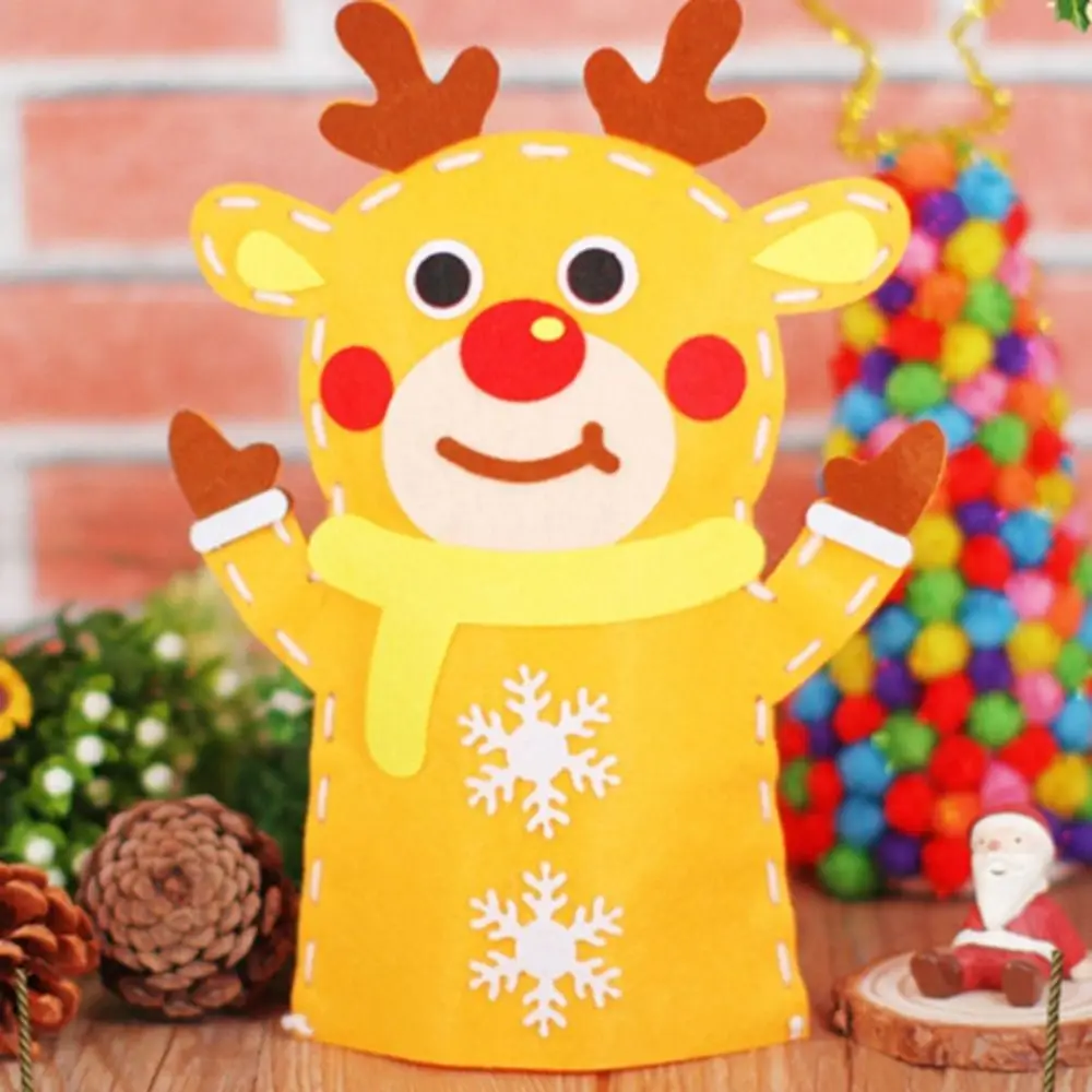 Marionette a mano educative in tessuto non tessuto Animali in nylon Artigianato fai-da-te Giocattoli Sussidi didattici in plastica Borse in materiale fatto a mano Compleanno