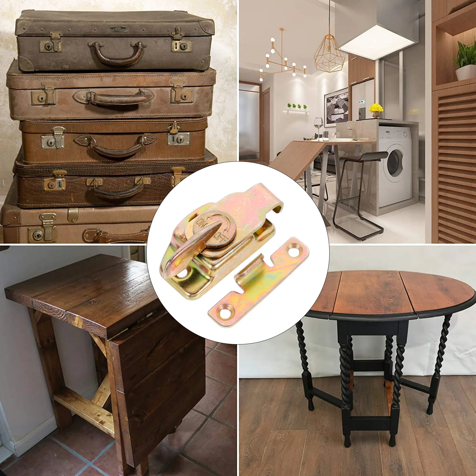 

4 Pcs Table Buckles Iron Locks Connectors Cabinet Door Buckle Dining Extension Workstations Metal Clasp Sturdy Durability