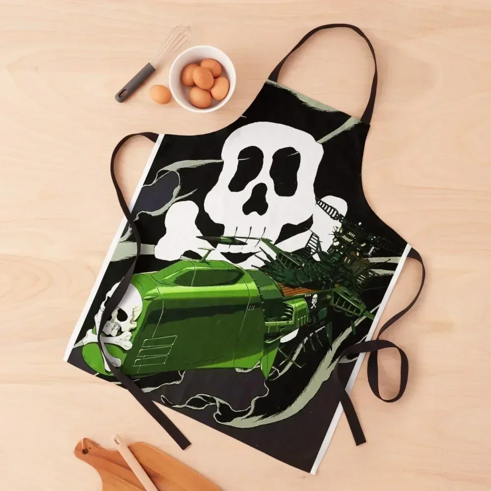 

Space Ship, Pirate Captain Harlock Apron For Women Kitchen kitchen woman Kids Christmas gift Apron