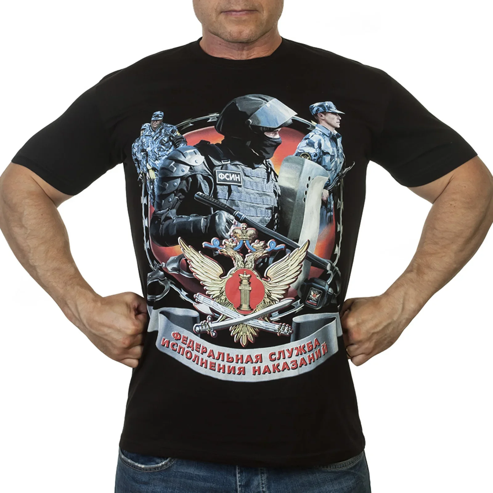 نادر الروسية إدارة السجن الاتحادي تي شيرت جديد 100% القطن س الرقبة الصيف قصيرة الأكمام عادية قميص رجالي حجم S-3XL