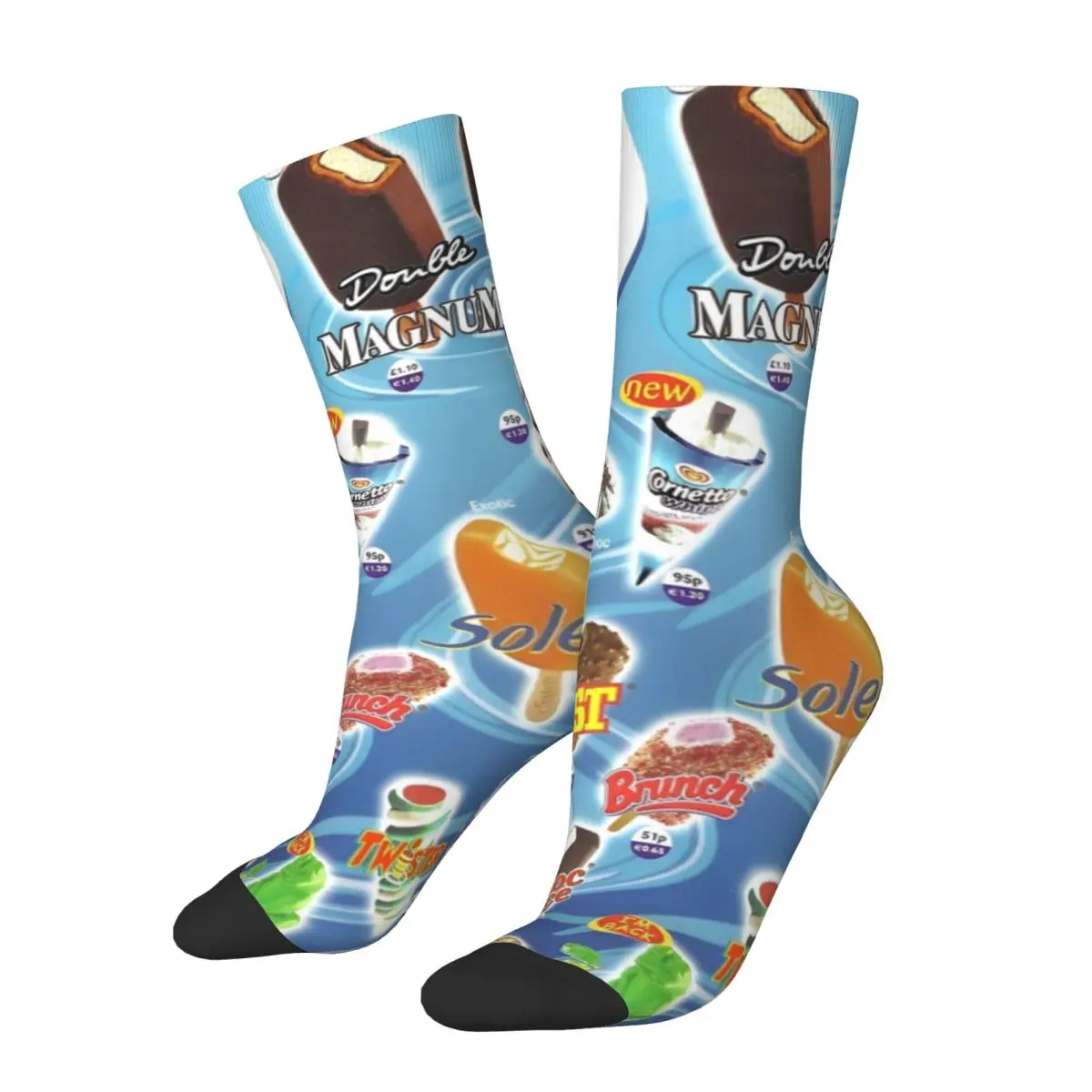 Funny Ice Cream Stockings Graphic Funny Socks Autumn Anti Skid Socks Women Men Skateboard Warm Soft Socks