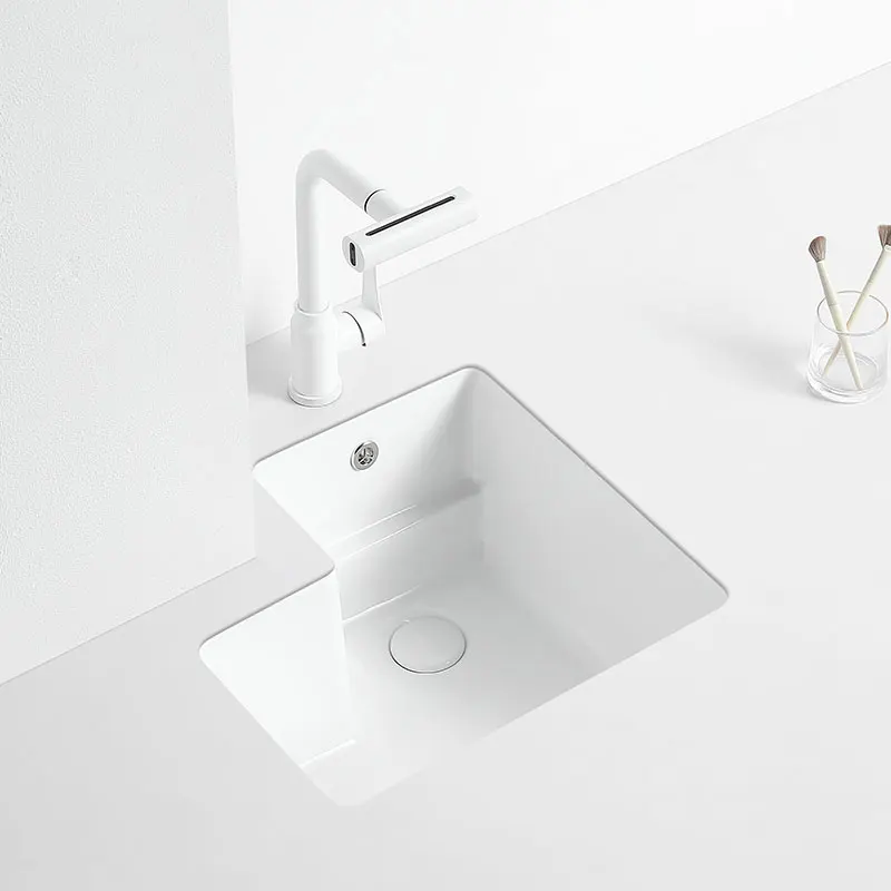 Balcony cut corners narrow long under-counter basin with rubbing board laundry pool ceramic washbasin vertical sink corner