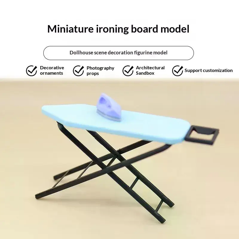 /Cna/Dollhouse Miniature Furniture Ironing Board Scene Set Doll House Home Decor Toy Accessories 1:12