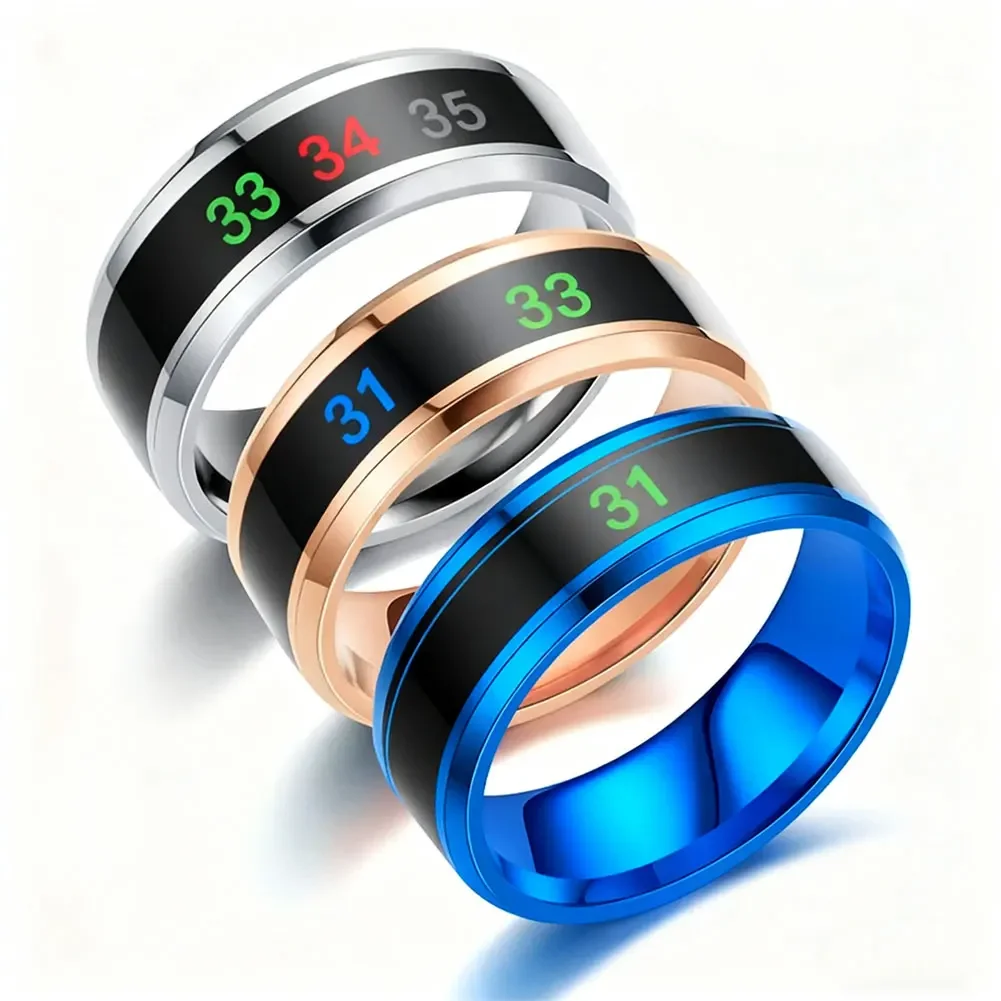 New Temperature Ring Stainless Steel Mood Emotion Intelligent Temperature Sensitive Rings for Women Men Waterproof Jewelry