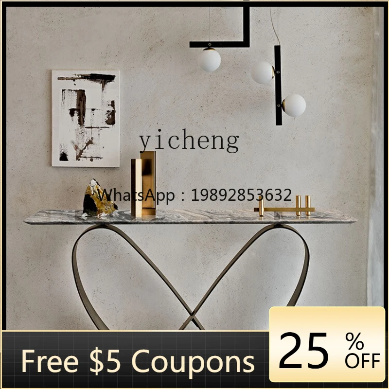 

UU marble entrance table light luxury modern simple entry entrance hall against the wall end view decoration entrance platform