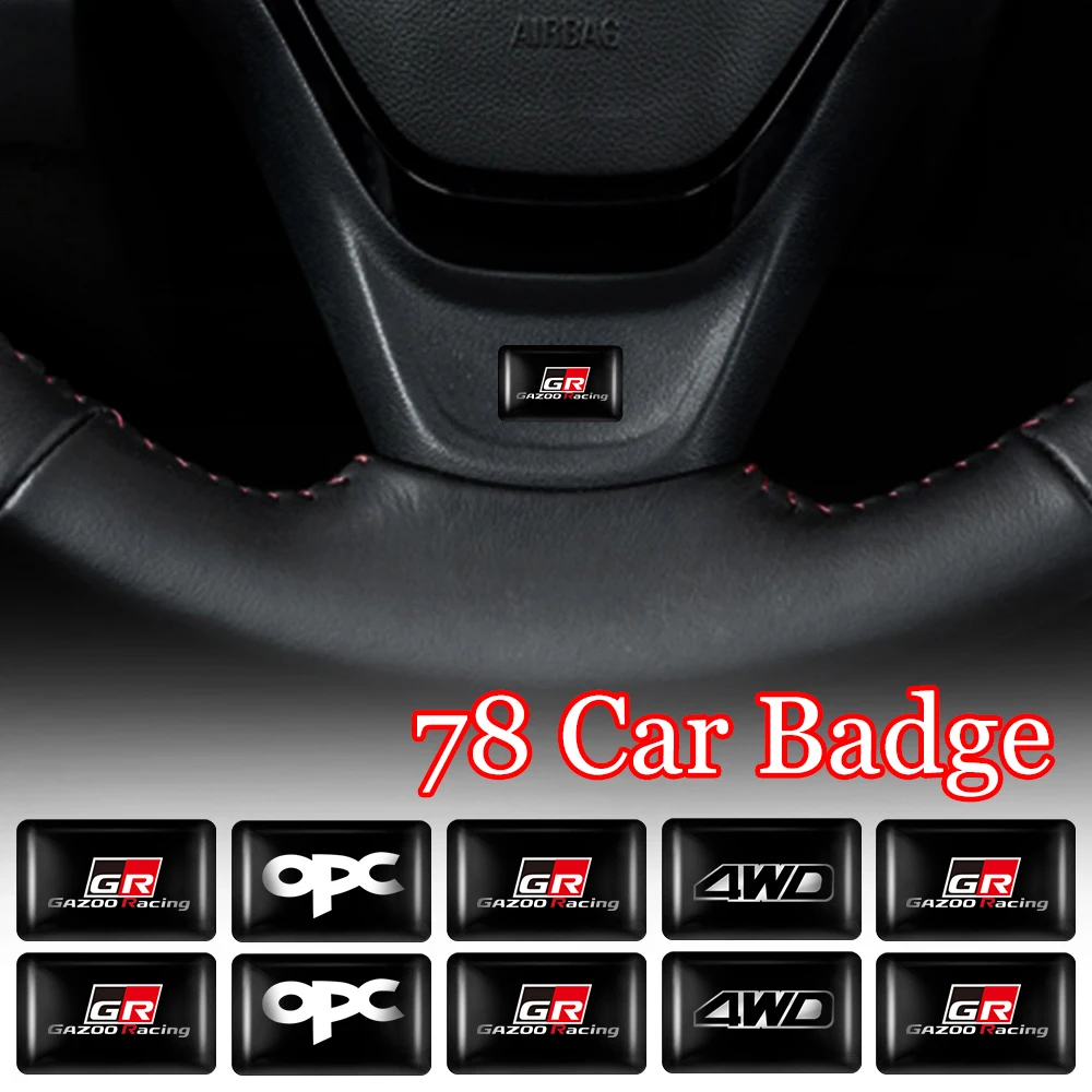 Accesorios de epoxi 3D para volante de coche, 10 piezas, para Toyota GR, GAZOO RACING, insignia, emblema, pegatina de decoración Interior