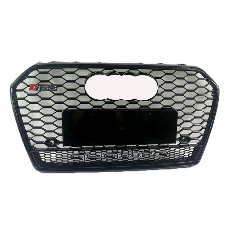 For 16-18 A6L Modified RS6 Honeycomb Grille S6 Car Exterior Front Face Black Wu C7PARS6 Grille