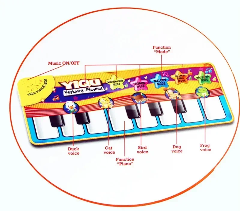 赤ちゃんの楽しいプレイマット,音楽のスポーツゲーム,歌のマット,子供のピアノのキーボード,動物のおもちゃ,這うためのカーペット,72x28cm