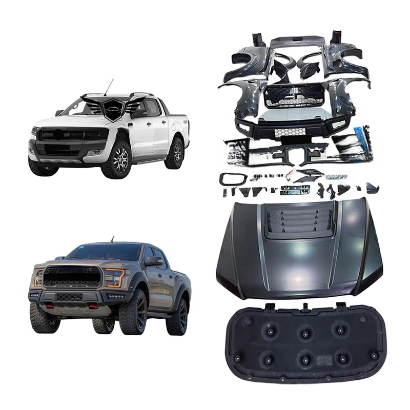 4X4 Offroad Custom Style Facelift Body Kit Front Bumper Headlight Fender Exterior Refit Parts for Ranger T6 T7 T8