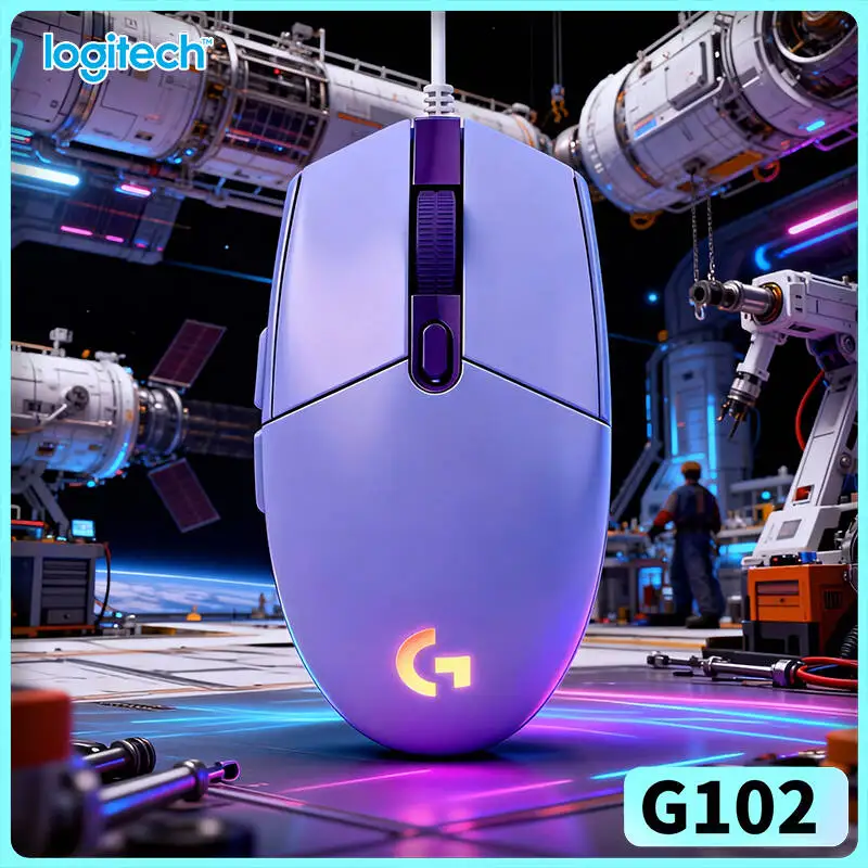 Logitech G102 Wired Mouse, 1ms Report Rate, 1000Hz Polling, RGB Lighting, 6 Buttons, Perfect for Competitive MOBA Games