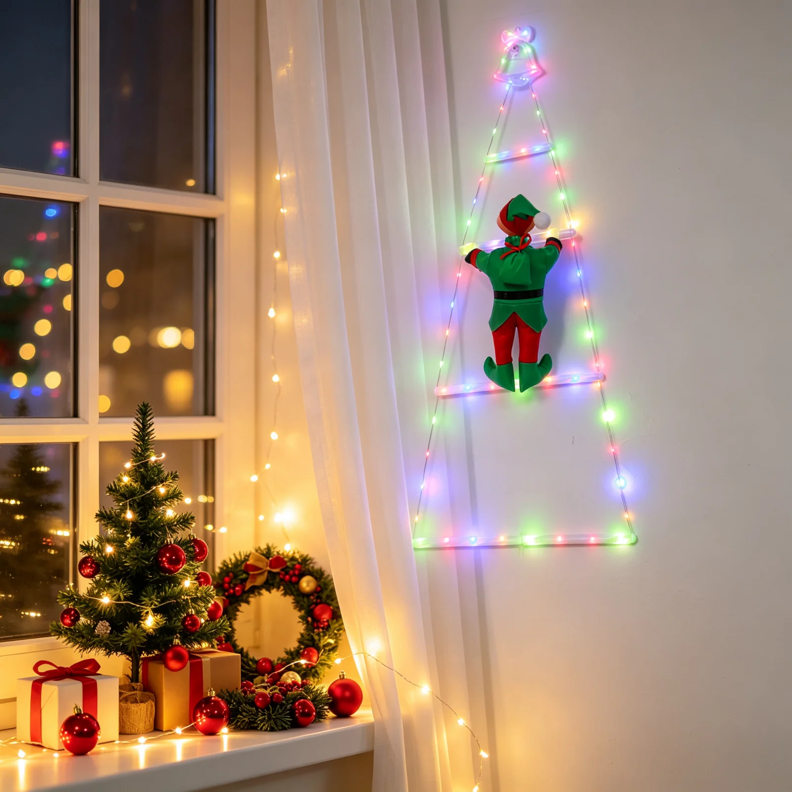 Luci a Scala Natalizie con Bab - Santa'S Elves Holiday Lighting & Decor Llc recensione e prezzo