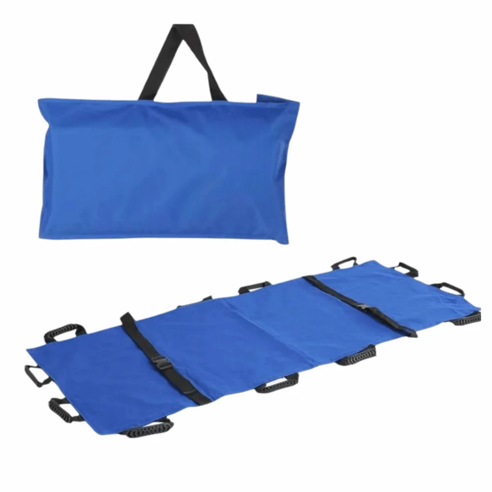 

Waterproof Patient Positioning Sheet 12 Handles Portable Aid Foldable Transport Stretcher Reinforcement Strap Oxford Cloth