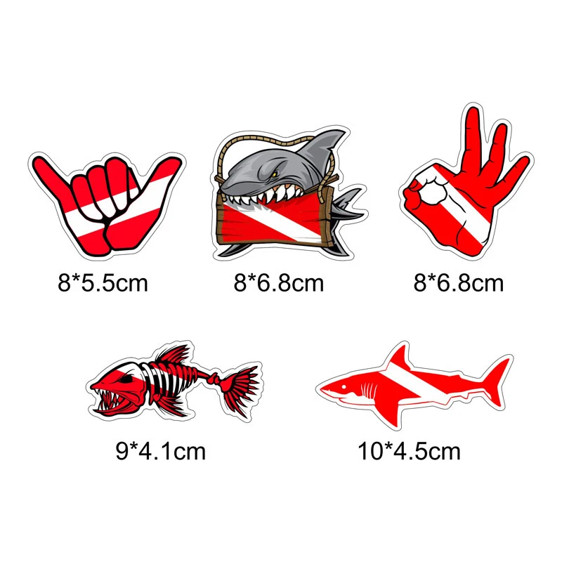 5 Pcs/Set Motor Decals Car Stickers Outdoors Dive Surfing Waterproof Stickers for Tablet Computer Trunk Helmet Decoration