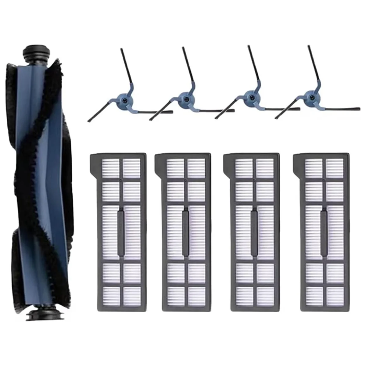 

Replacement Parts for Eufy X10 Pro Omni Vacuum Cleaner Accessories, 1 Main Brush, 4 Side Brushes, 4 Hepa Filters