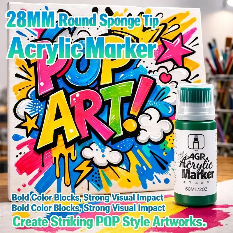 New 1Pcs 28mm Jumbo Felt Tip Acrylic Paint Markers Graffiti Jumbo Colored For Rock Painting Stone Ceramic Glass Wood Canvas