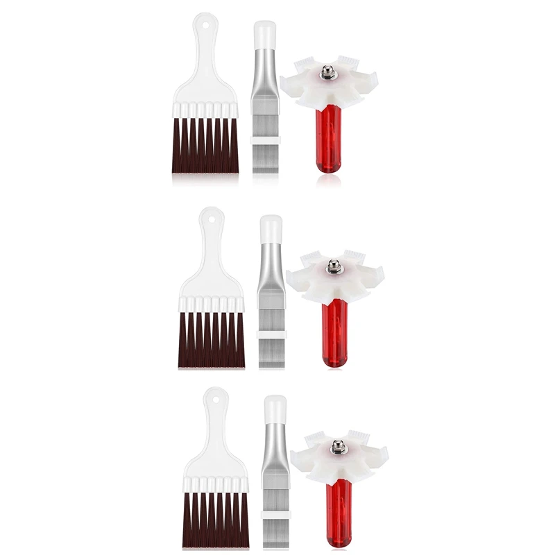 

【HOT】9 Pieces Air Conditioner Condenser Fin Cleaner Brush, Condenser Fin Straightener Cleaner Set For Air Conditioners
