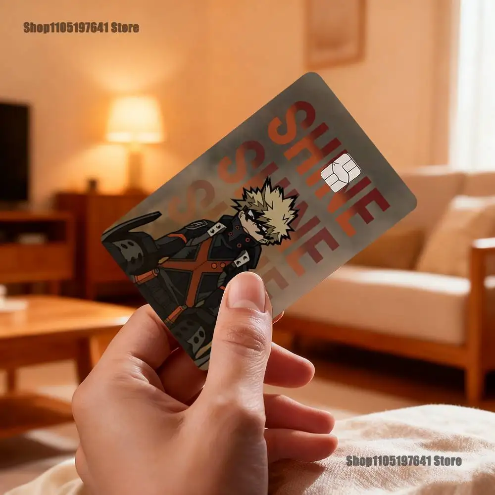 H-Hero Katsuki B-Bakugos Card Stickers Credit Visa Debit Bank Charge Card Bus Metro Waterproof Sticker Decal Decoration