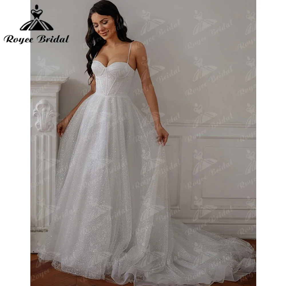 

Roycebridal Gorgeous Spaghetti Strap Strapless Wedding Dress Sleeveless vestidos de famosas Wedding Gown Custom Madevestidos de