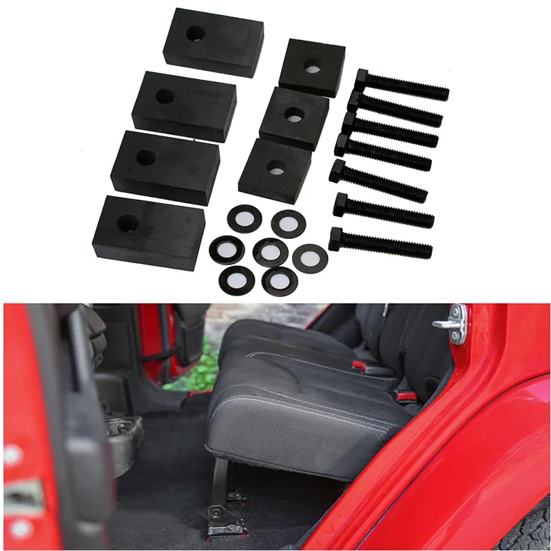 

FOR Jeep JKU/JL Seat Spacers Rear Seat Recline Kit For 2007 2008 -2020 Black Delrin plastic Rear Seat Support Recline Spacer Kit