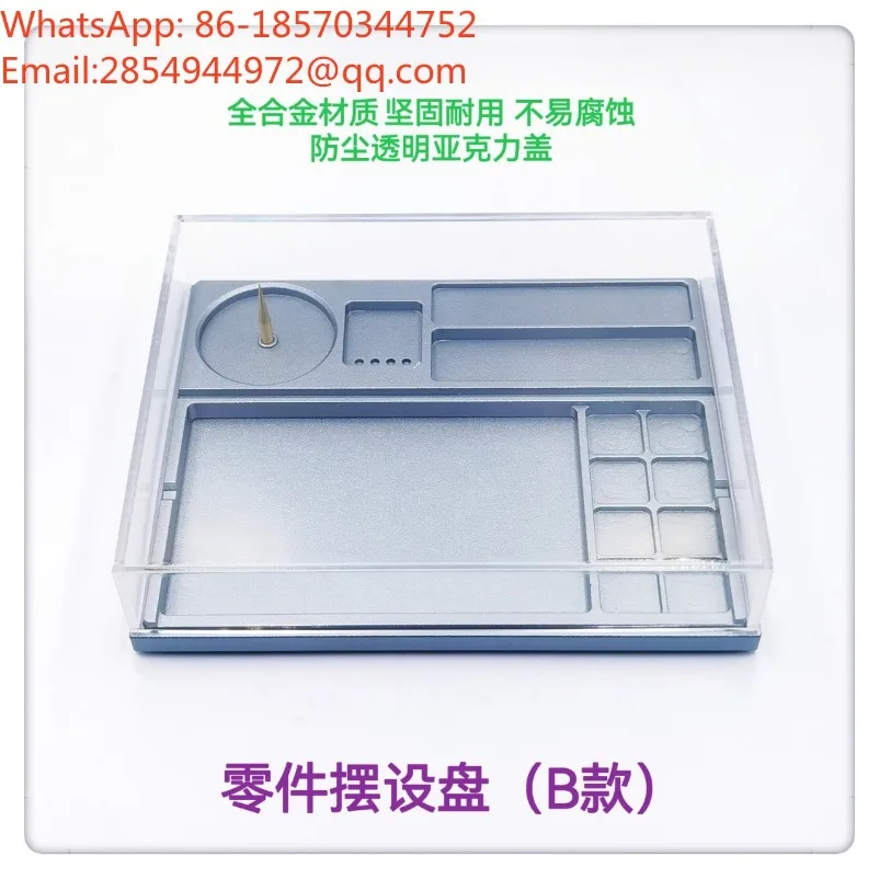 Watch Repair Accessory Storage Box Parts Placement Tray Metal Watch Component Organizing Holder for Watch Maintenance Work