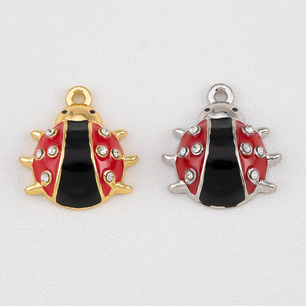 

5pcs Alloy Beetle And Ladybug Pendant Nature Inspired For DIY Necklace Garment Charms Insect Series Jewelry Findings Materials
