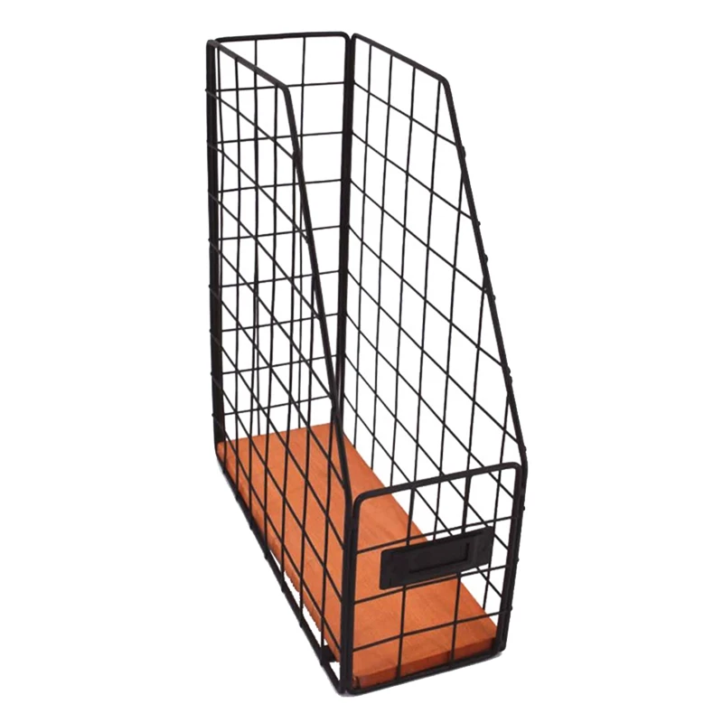 Multifunctional Office Desktop Oblique File Storage Rack Wrought Iron Letter Storage