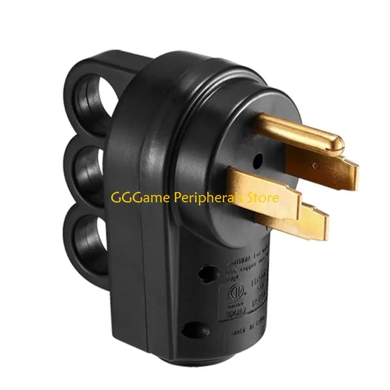 U55B 50A Current 125V Power Connector Plug for Motorhomes Sturdy Design and Convenient Rear Pull Circlet for Traveler