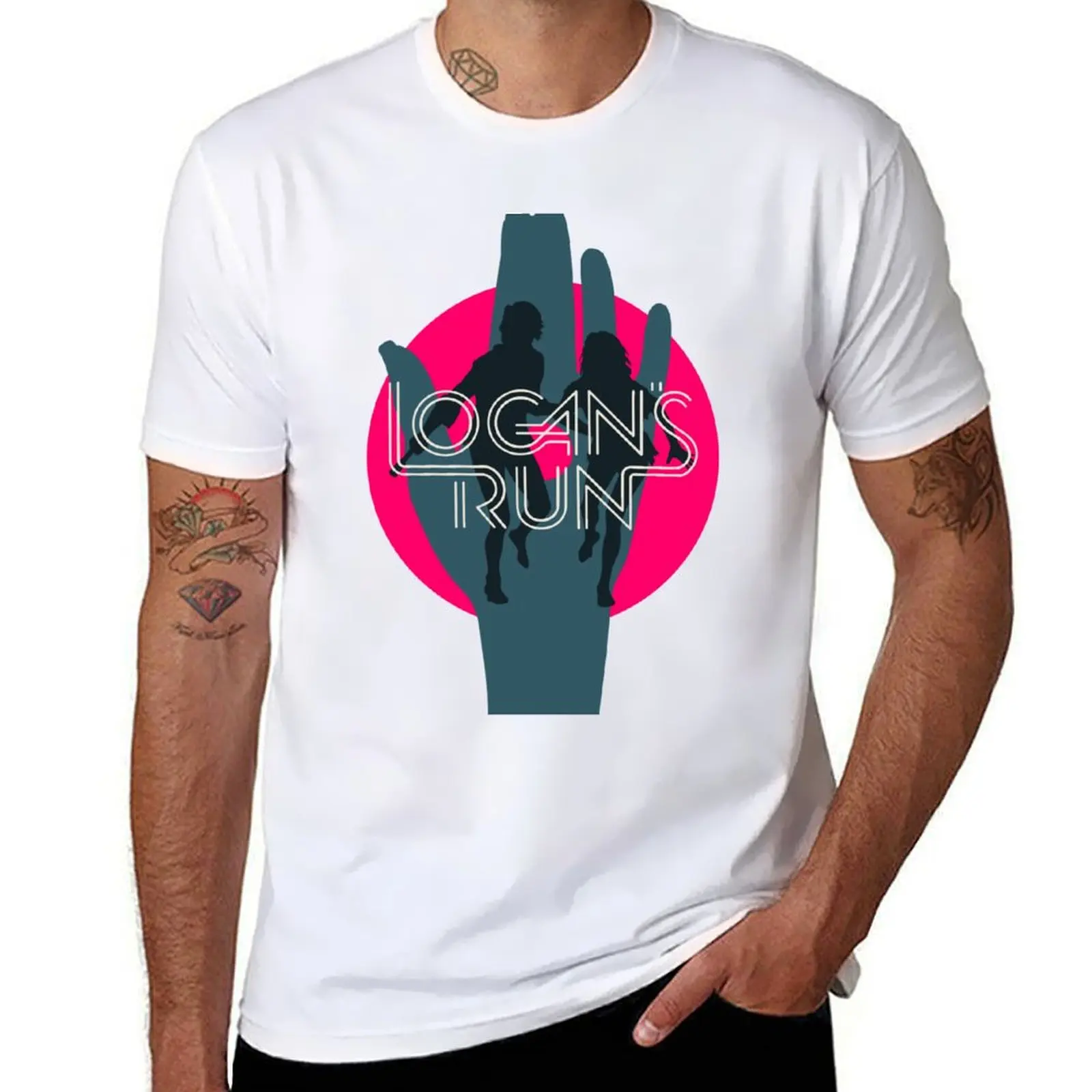 

man Logan's for funny man Run cotton black t shirts T-Shirt tshirt plain package cotton t-shirt (1976)