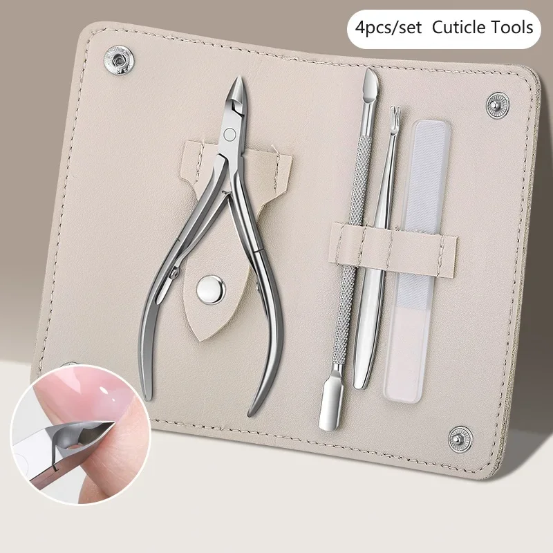 

4/2 шт., набор инструментов для маникюра и кутикулы, ножницы для омертвевшей кожи, инструменты для кутикулы, кусачки для кутикулы, плоскогубцы, пилочка для ногтей и набор резных толкателей