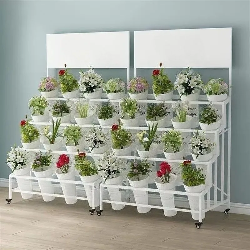 Florist Flower Stand  Rack Removable Ladder Shelf Multi-Layer Living Room Display Rack Plastic Bucket Flower Stand