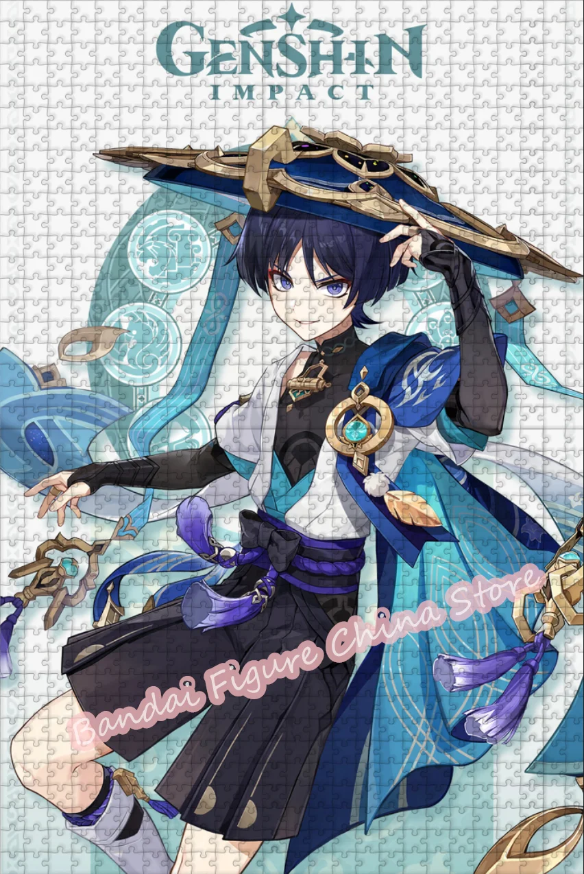 108/200/300/500/1000 조각 게임 비디오 프린트 퍼즐 원신 임팩트 방랑자 애니메이션 만화 직소 퍼즐 스트레스 해소 장난감