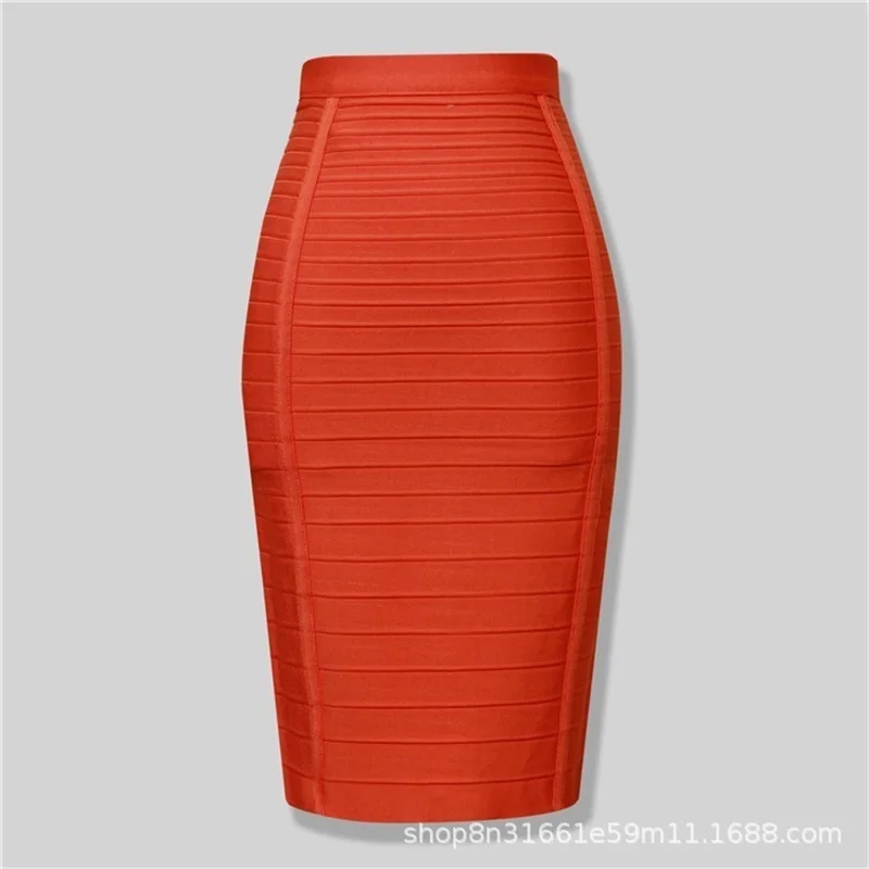 Bandage Stripe Women Middle Skirt Zipper Unique Sheath Skirt Multiple Colors High Waist British Style Skirt New Arrival In Stock