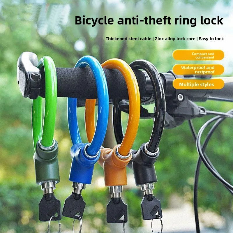 

Портативный противоугонный велосипедный замок для горных и дорожных велосипедов, тросовый замок с ключом, прочный стальной тросовый замок для велоспорта