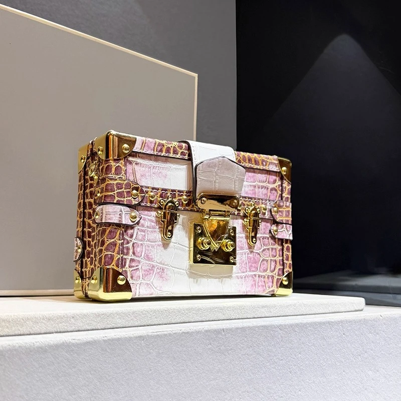

2025 New Crocodile-patterned Crossbody Handbag Retro Box Bags for Women Сумка Женская