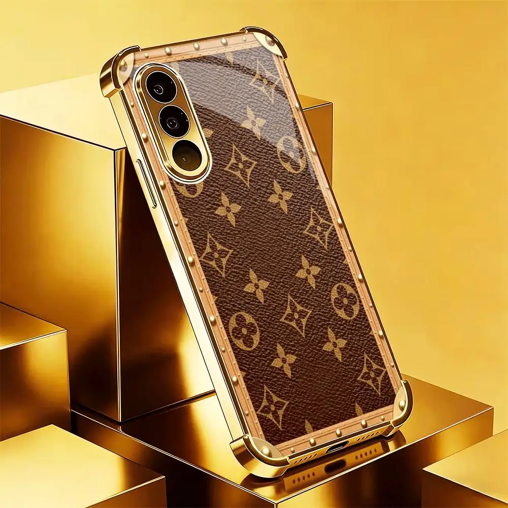 Classic trend fashion Electroplated Glass TPU PhoneCase for Samsung Galaxy S26 S25 S24 S23 S22 S21 FE,Ultra,Plus Dropresistant