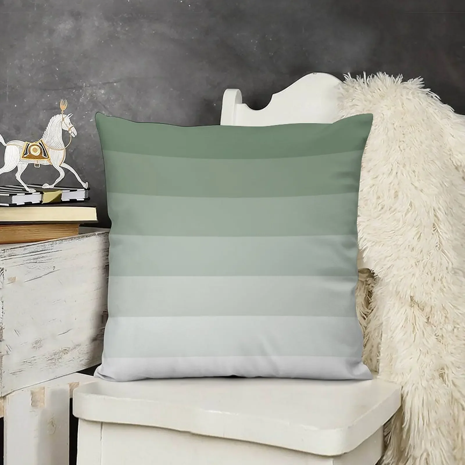 

Sage Green Ombre Stripes Throw Pillow luxury decor Couch Cushions pillow