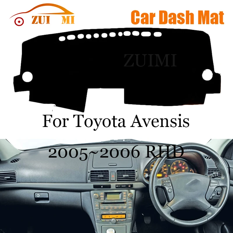 ZUIMI غطاء لوحة القيادة داش حصيرة داشمات لتويوتا أفينسيس 2005 ~ 2006 LHD RHD داش غطاء لوحي وسادة الشمس الظل