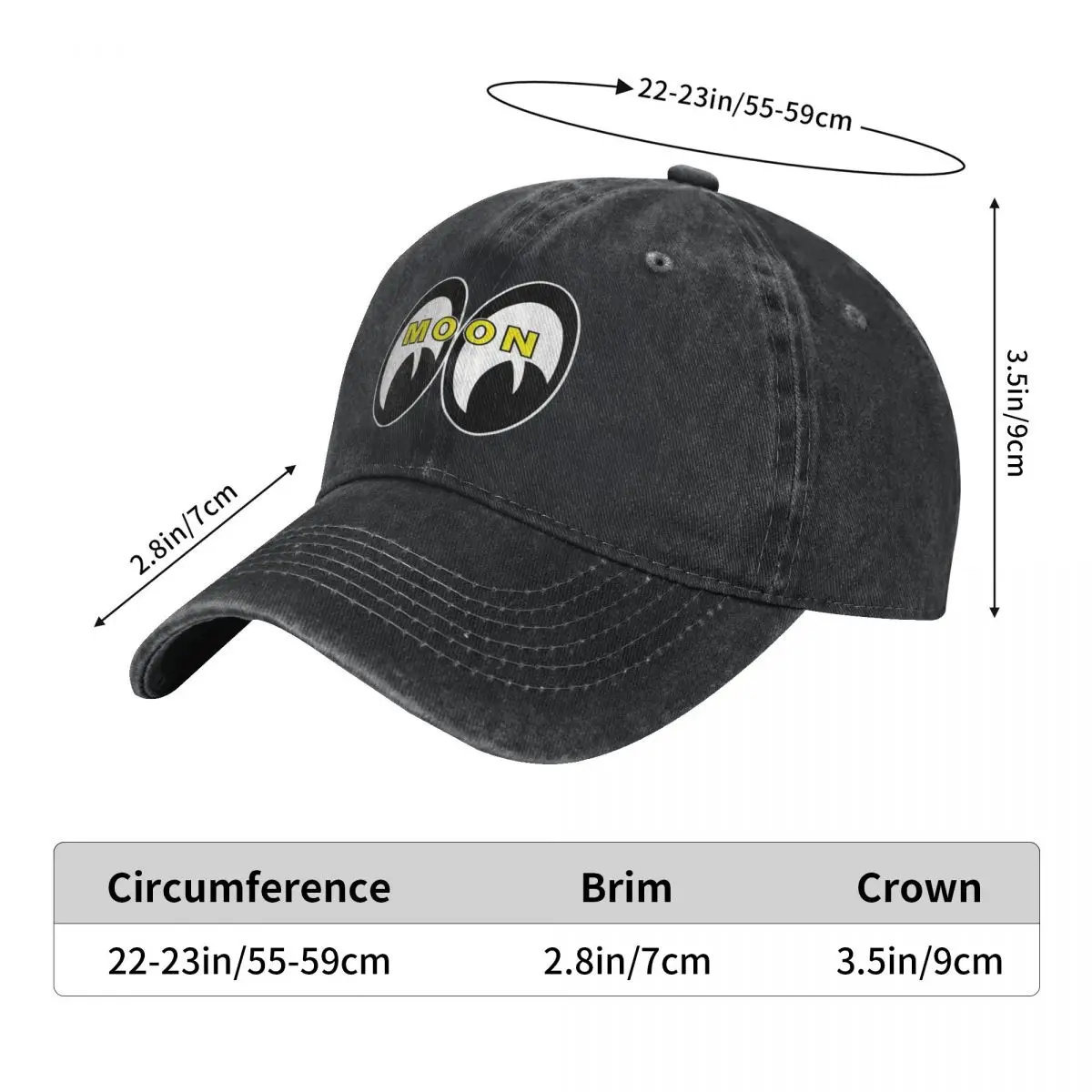 Moon Eyes Washed Baseball Cap enkei Vintage Hip Hop Hats Summer Female Male Outdoor Sport Sun protection Baseball Caps