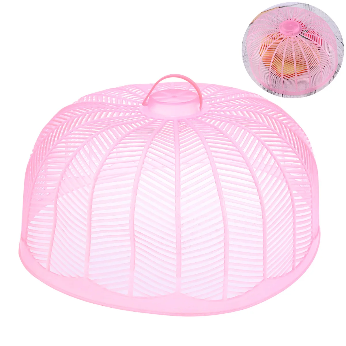 

Umbrella Shape Food Cover Pink Plastic Table Cover for Outdoor Dining Picnic Barbecue Party and Wear Resistant