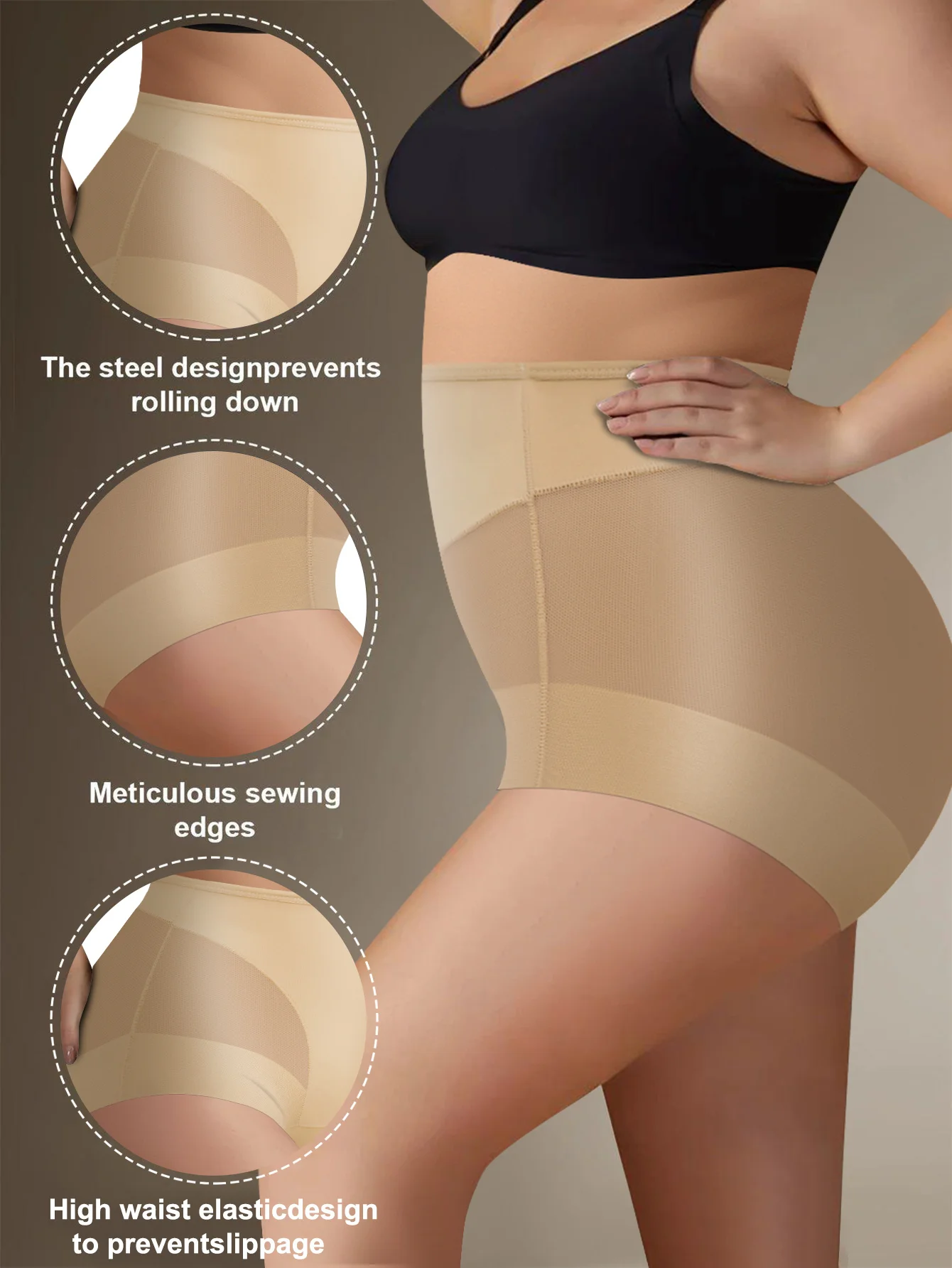 6 قطع/مجموعة سراويل داخلية نسائية بسيطة بلون سادة قابلة للتنفس، مريحة وخفيفة الوزن عالية الخصر لسهولة الحركة