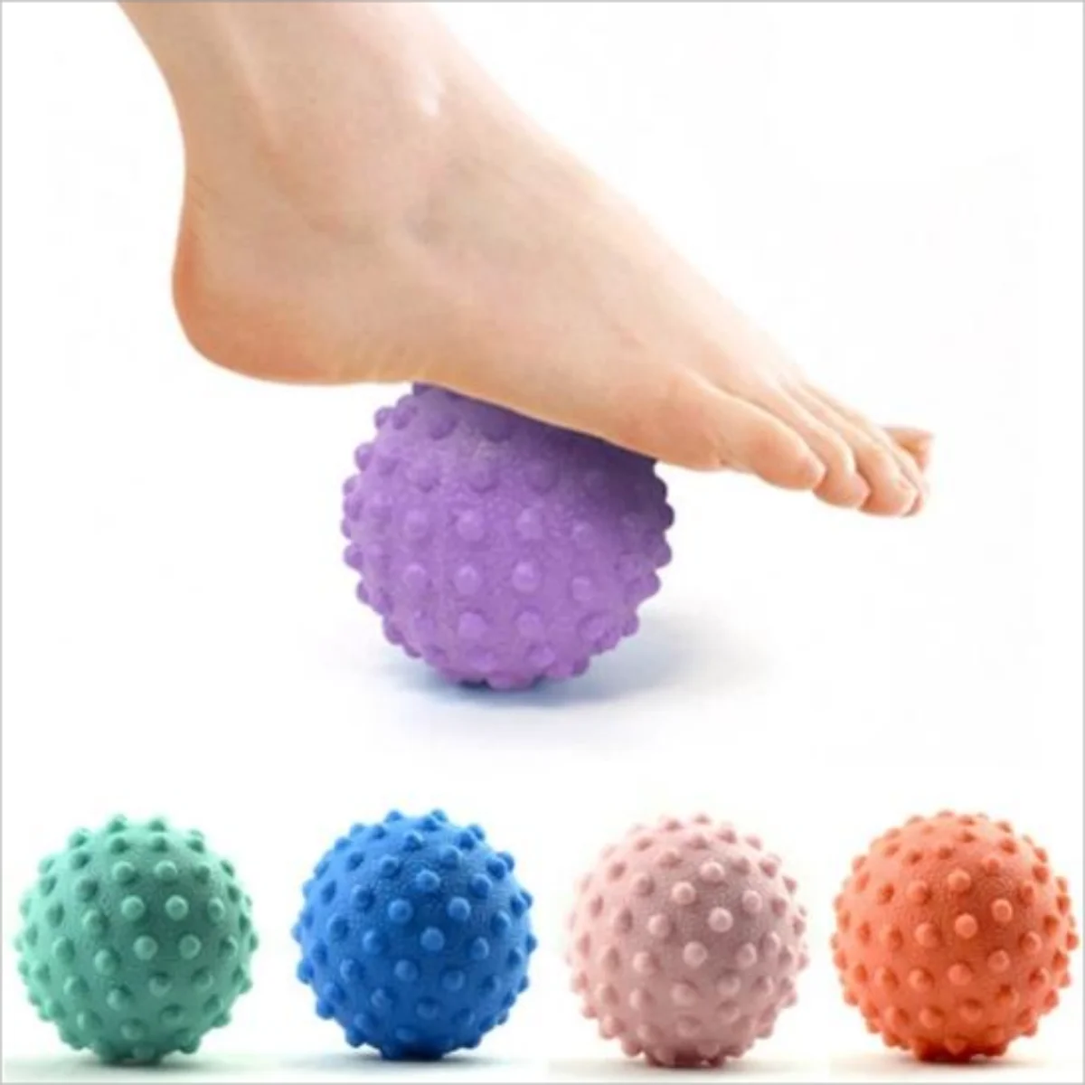 „Durable TPE Spiky Massage Ball Trigger Point Sport Fitness Hand Foot Pain Relief Plantar Fasciitis Reliever Hedgehog 4.5cm Ball